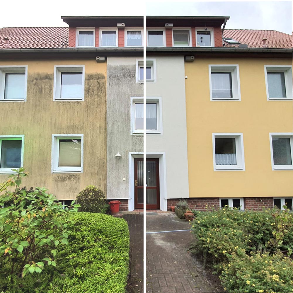 schmutzige Fassade reinigen