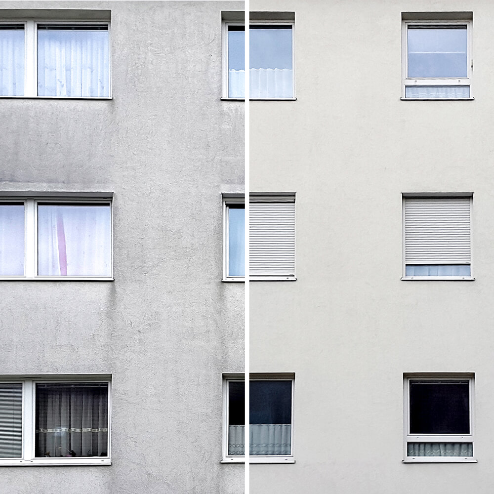 Algenmax Fassadenreinigung - Straßenschmutz