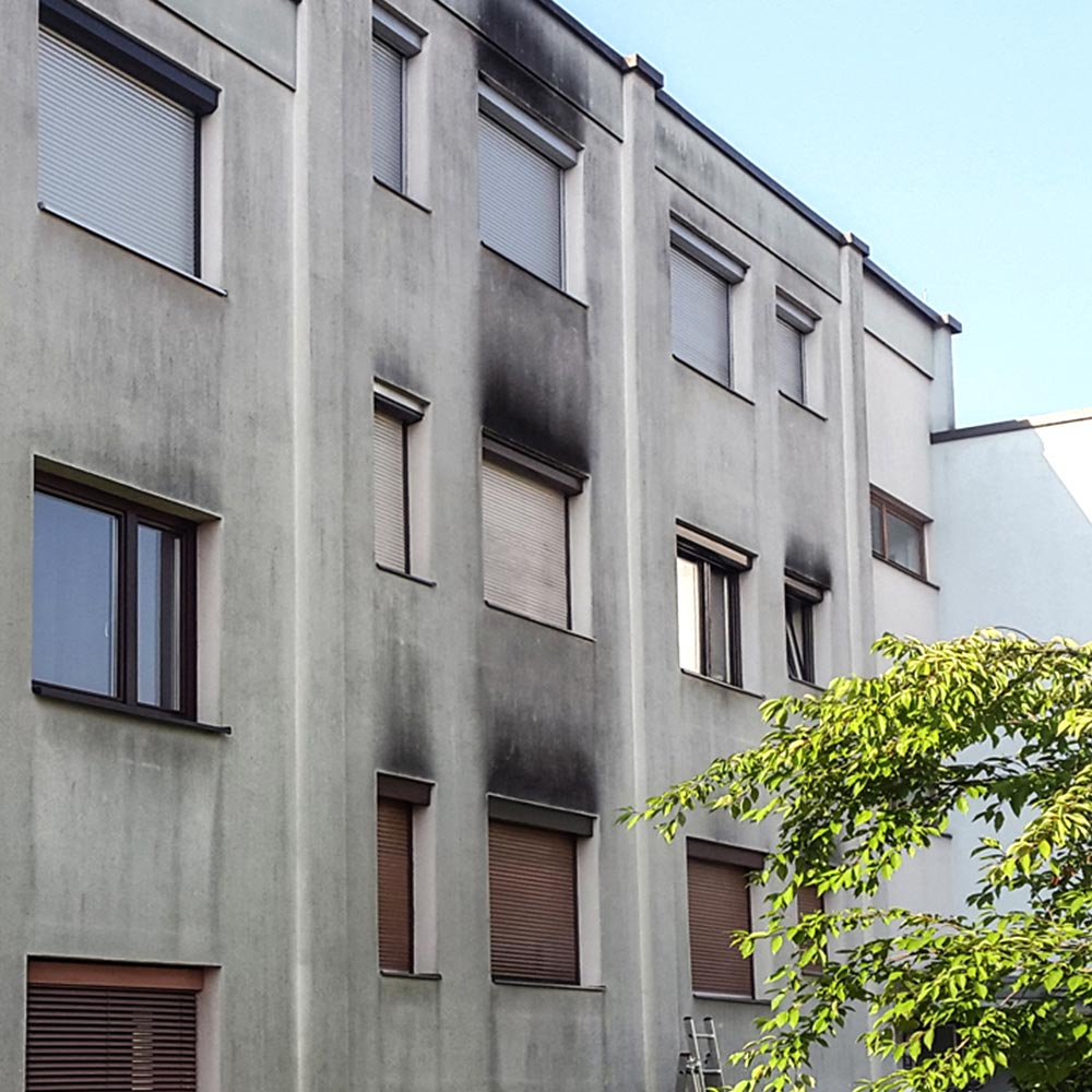 Fassade mit Schimmel vorher